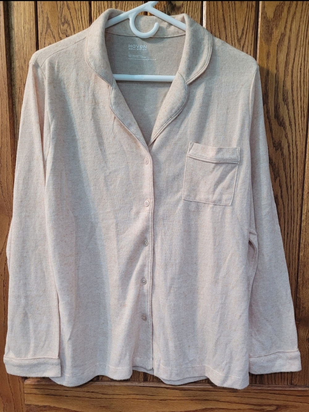 Soft Button-Up Pajama Top — Light Pink